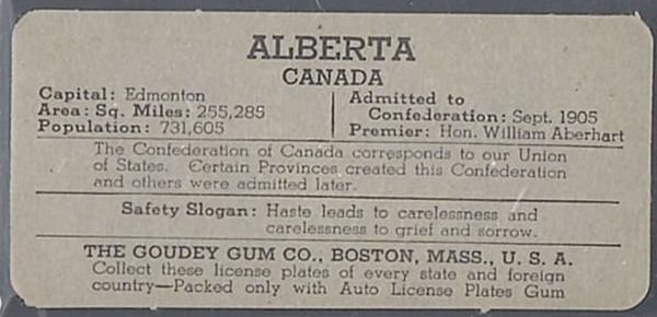 R19-3 1938 Goudey Auto License Plates